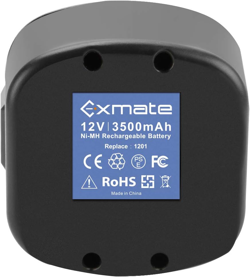 Exmate 2 Pack 12V 3500mAh Battery for Lincoln 1201 1242 1244 LIN-1201 LIN-1200 LIN-1240 LIN-1242 LIN-1244 12 Volt Ni-MH Battery Grease Guns Power Luber