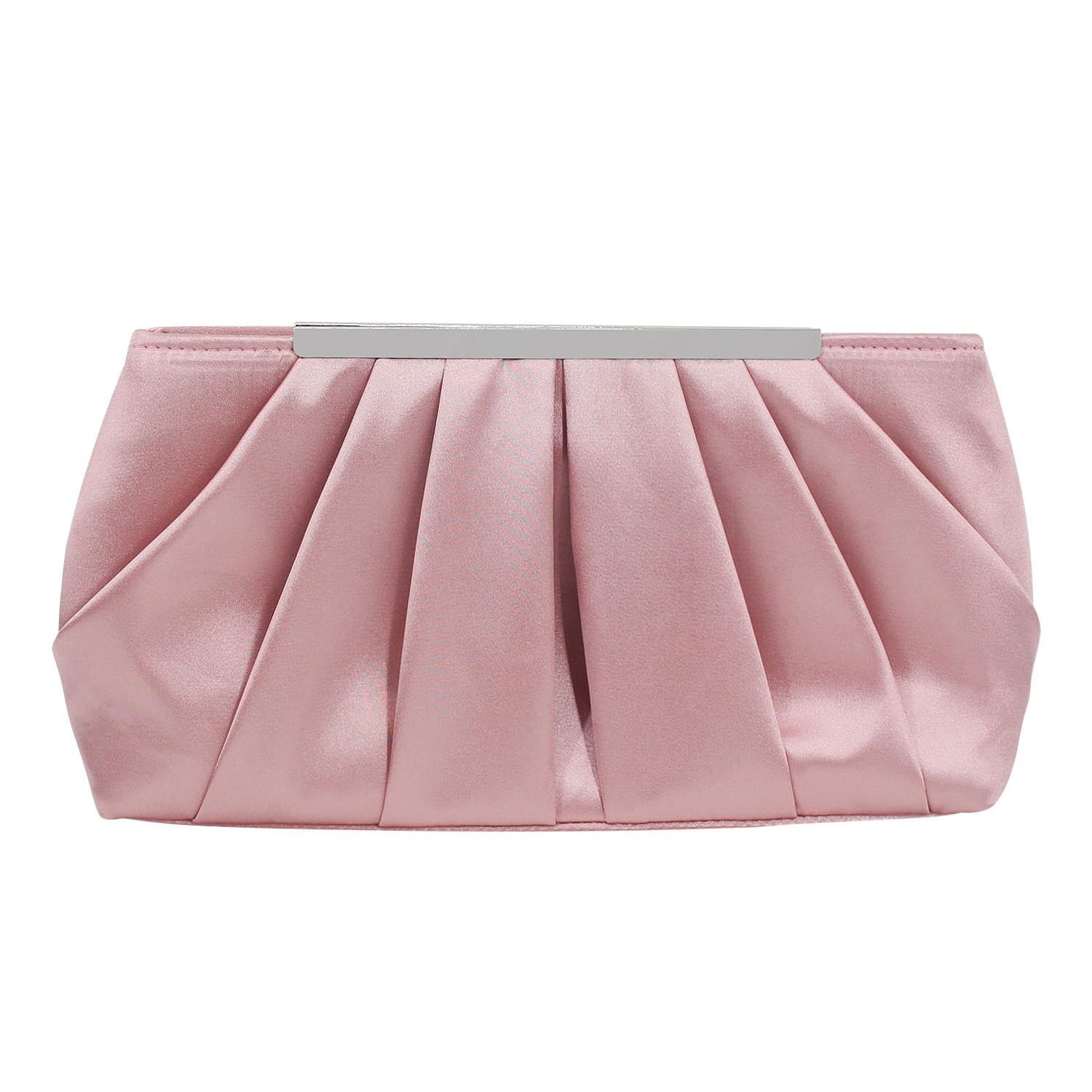RomanticDesign Elegant Evening Clutch Pleated Satin Bridal Purse Party Prom Banquet Handbag Shoulder Bag | Elegant, Evening, Pleated, Satin, Bridal,