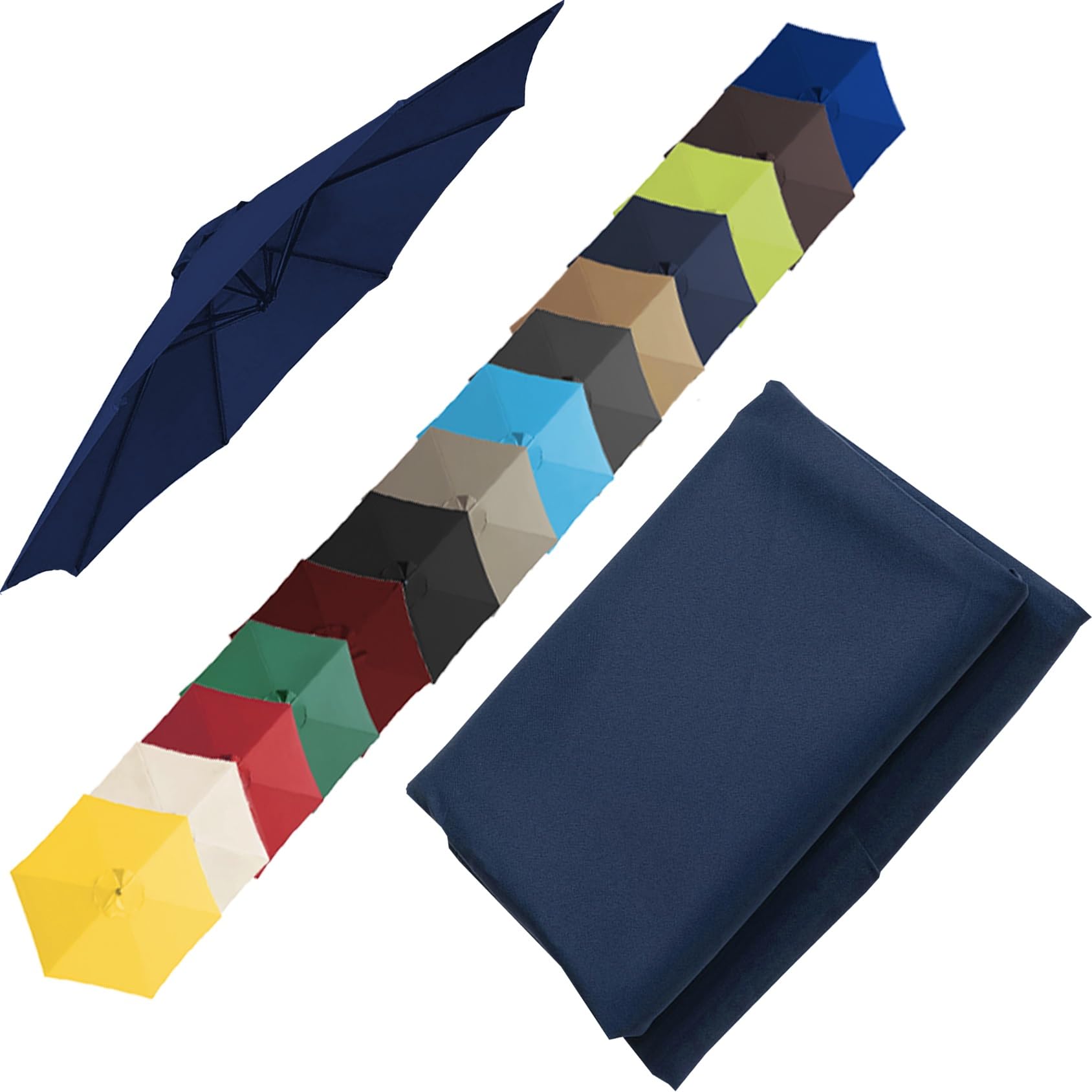 Replacement Canopy Top, Patio Umbrella Replacement Cloth, Garden Canopy Cover Replacement Cover For 200cm(6.5')-6 Arms 270cm(8.8')-6 Arms 270cm(8.8')-8 Arms 300cm(9.8')-6 Arms 300cm(9.8')-8 Arms(Color