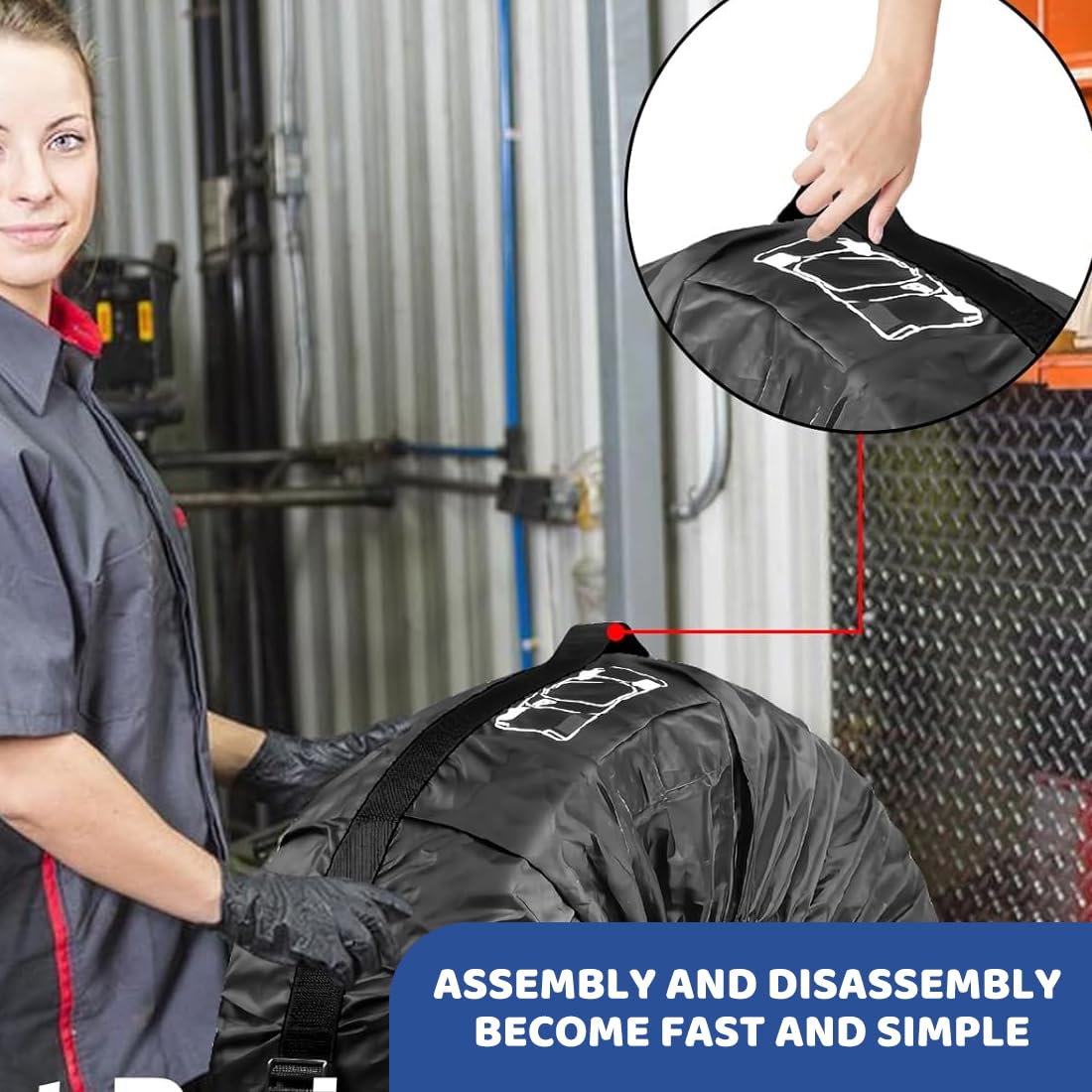 JEYORZY 1 pcs Borsa Pneumatici Auto, Copertura della Ruota di Scorta, Ruota Copertura, Borsa per Pneumatici, per Rimorchio Camion SUV