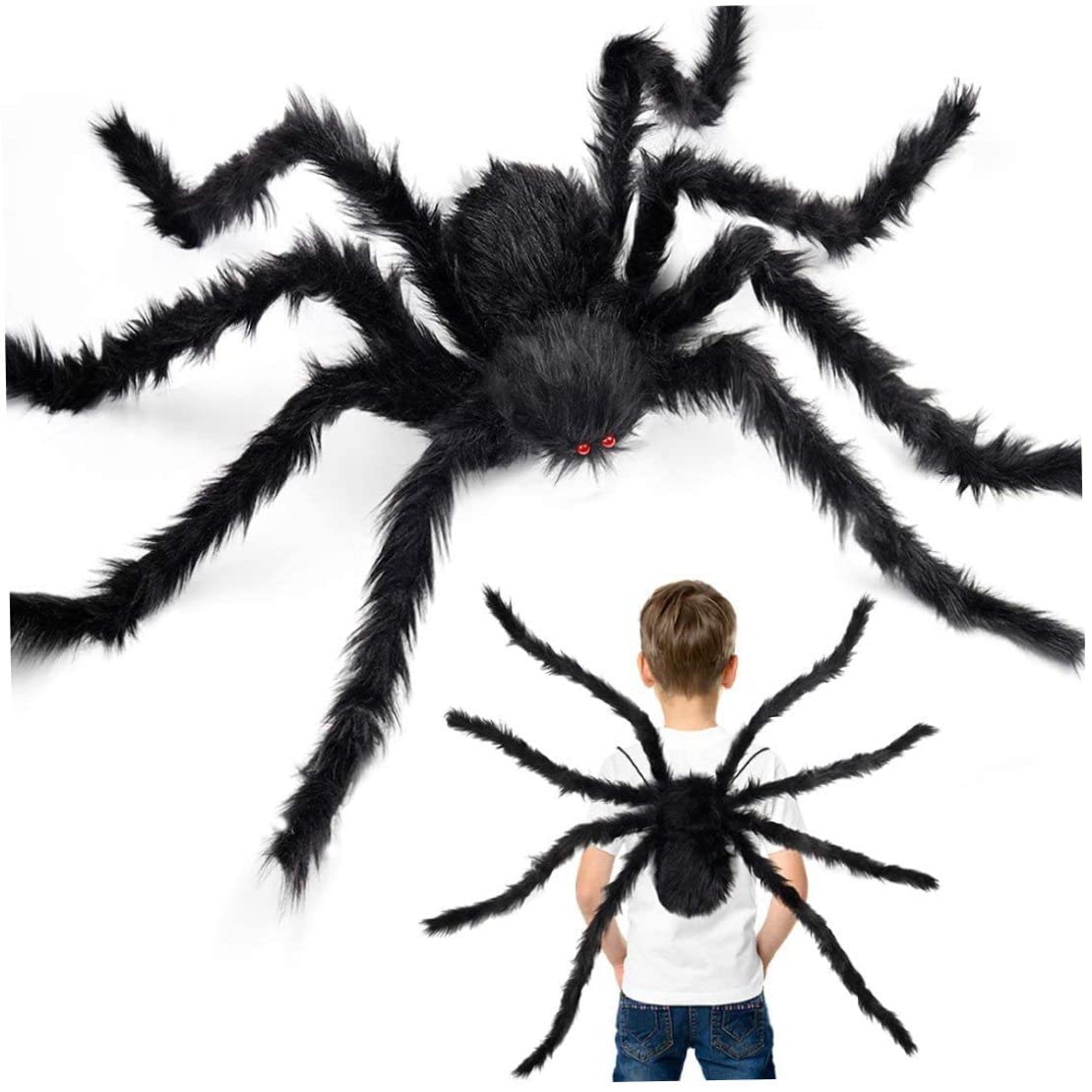 Giant Halloween Spider Decoration - 90cm Large Black Spider Legs Backpack Accessory
