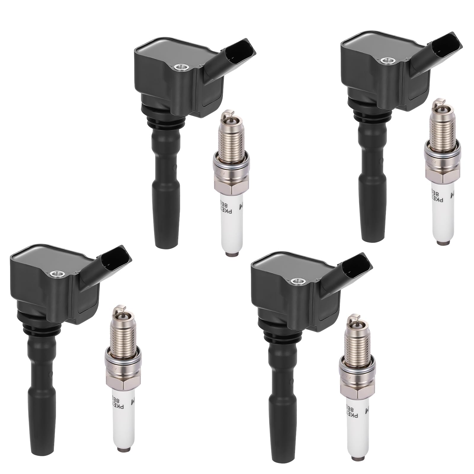 BDFHYK 4 Ignition Coil Pack UF717 and 4 Iridium Spark Plug 95463 Compatible with Audi 2016-2018 A3 Sportback e-tron,Compatible with VW 2014-2018 Jetta Coil for C1845 04C905110B