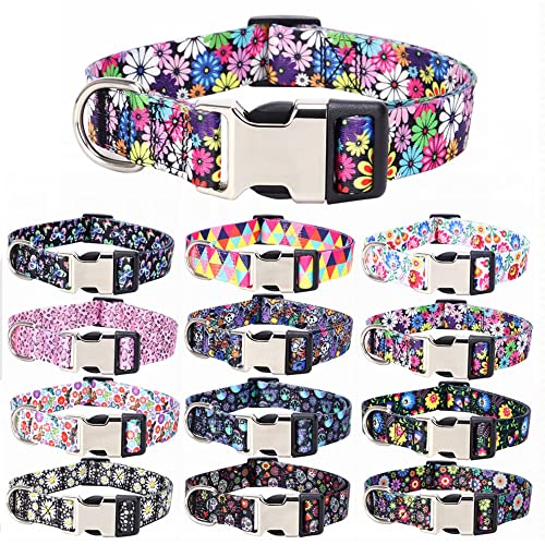 Cute Dog Collar For Xs Small Medium Large Dogs, Soft Nylon Pet Collar,3D Print Multicolor Patterns Collars Adjustable For Dogs Girl Boy Puppy Walking Running Training (Luminous Skull M) #TOP3
