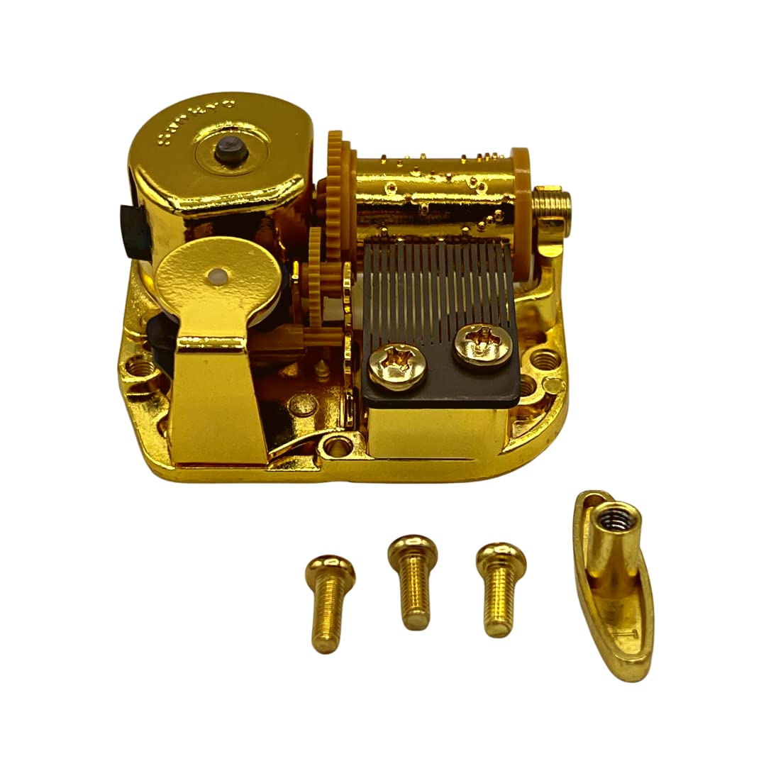 Buy Donuma 18Note DIY Windup Type Music Box Mechanism Gold Plated with Winding Key and Screws