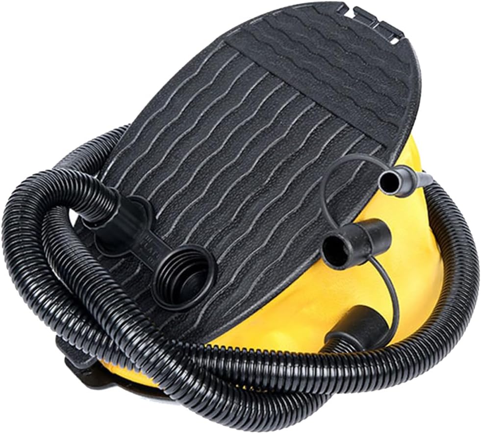 STOBAZA Bellows Foot Pump Inflator with 6 Adapters Portable Foot Air Pump for Camping Air Mattress Yoga Ball Inflatable Pad Mat Quick Inflation and Deflation