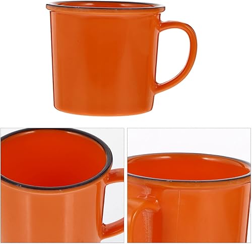 Miniatura 8 de Hemoton Tazas de café blancas lisas Taza de té Taza de café Taza de esmalte de imitación Taza de agua para té de chocolate caliente Viaje Camping al