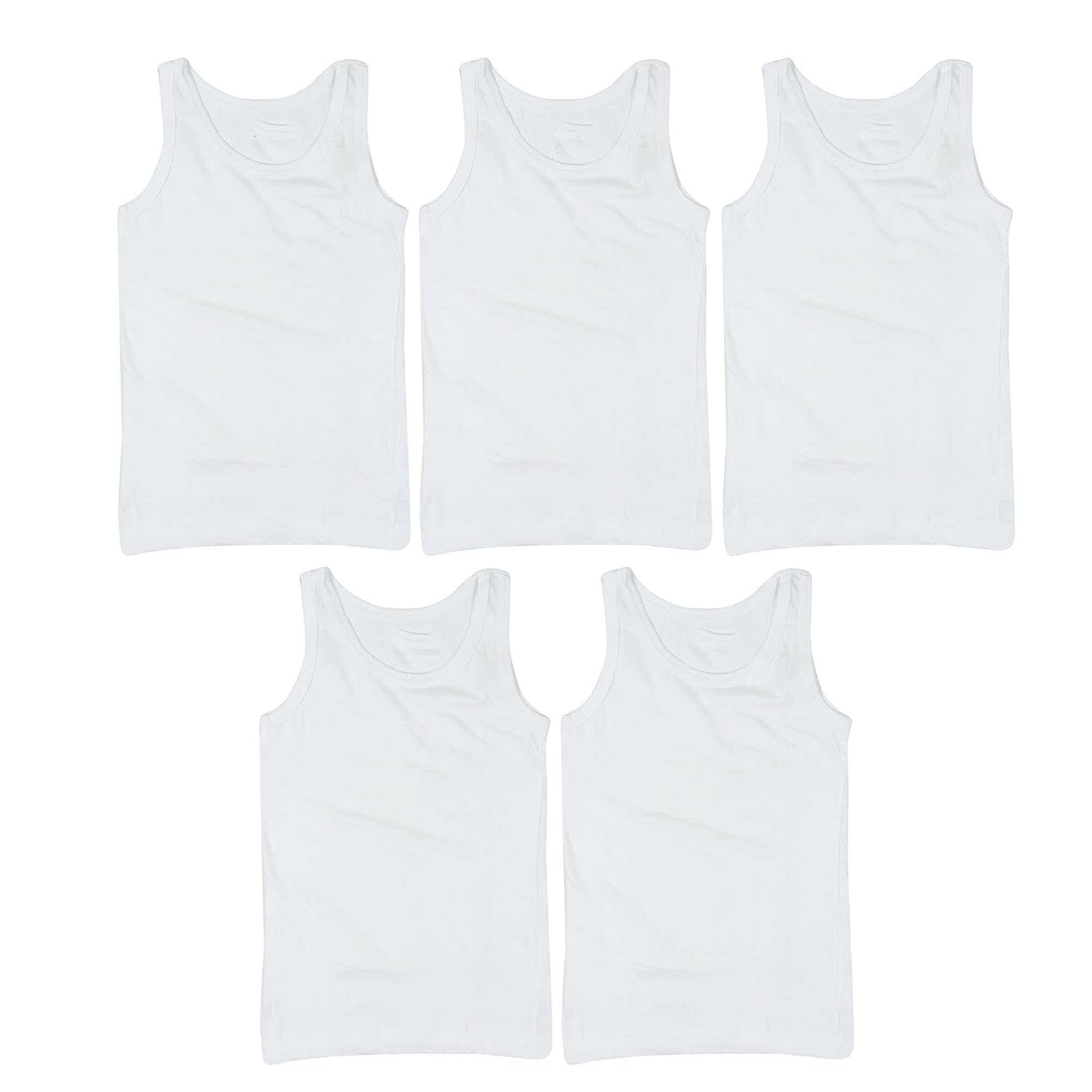 Baby Boys and Girls 100% Pure Cotton White Vest Inner wear Combo Pack of 5-picture-16