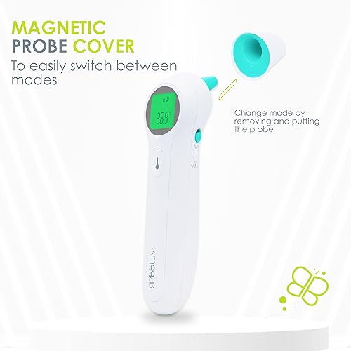 Miniatura 5 de bblüv - Orä - Termómetro infrarrojo digital sin contacto, termómetro de oído - Pantalla LED 5 en 1, para bebés, niños y adultos Indicador de