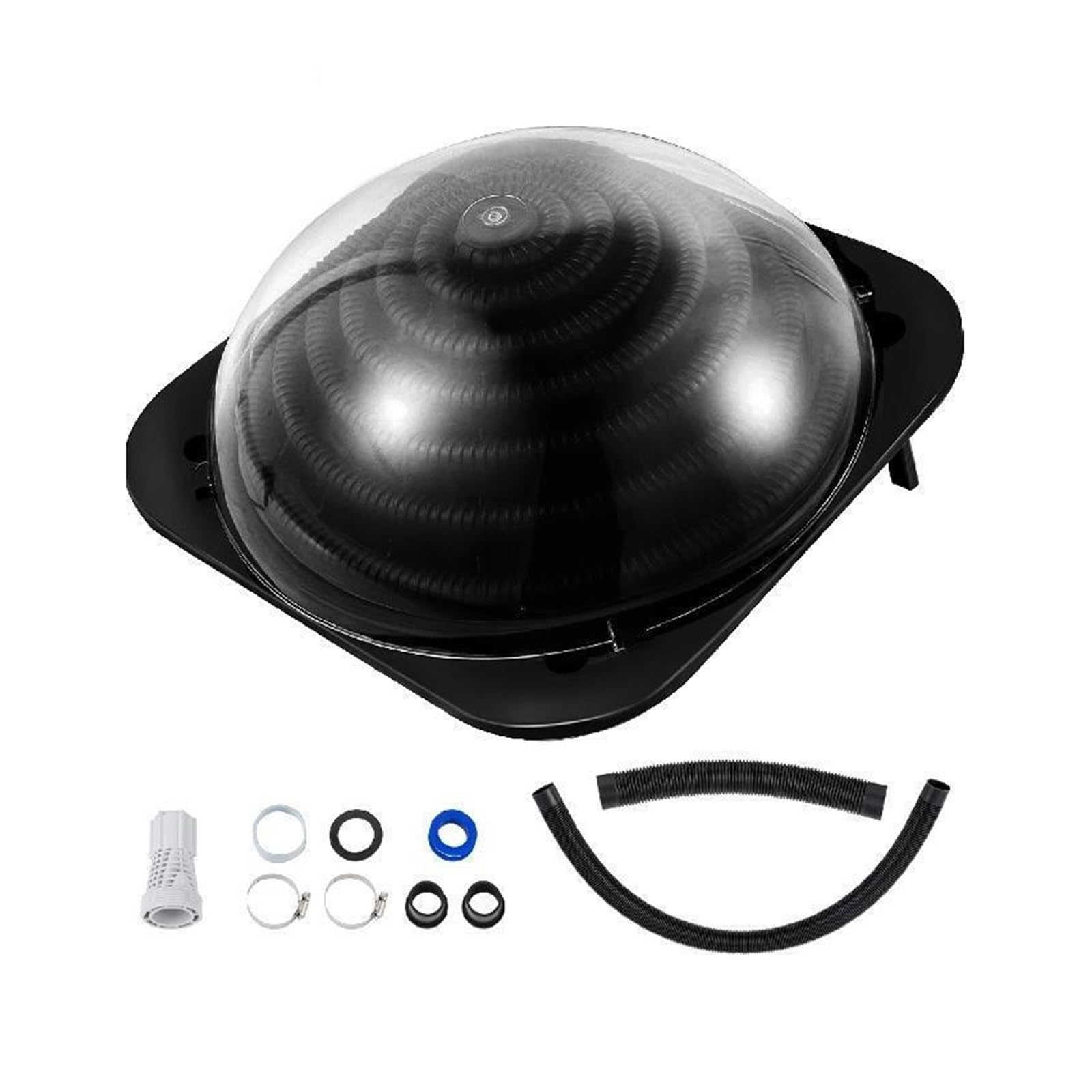 Kit de chauffage pour piscine, Chauffe-dôme solaire pratique dans le sol/hors sol chauffe-eau de piscine dôme chauffé par le soleil noir for piscines extérieures Pour piscines hors-sol et enterrées