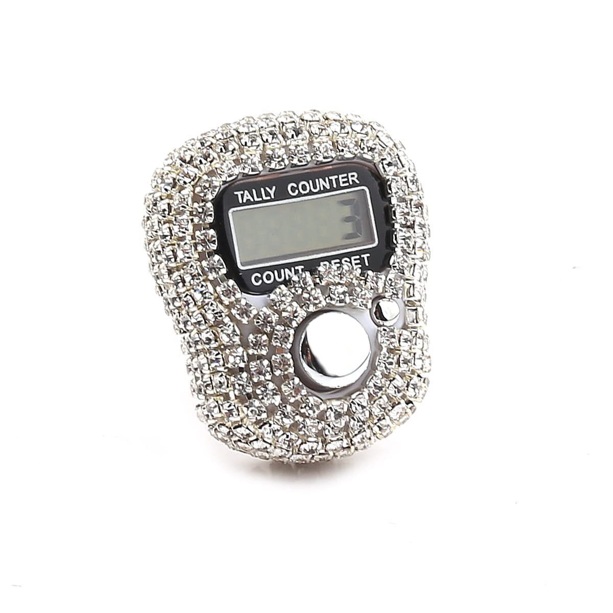 YF STORESilver Crystal Diamond Rhinestone Digital Finger Counter, Islamic Muslim Tasbeeh Prayer Dhikr Counter, Knitting Stitch and Sports Tour Counter