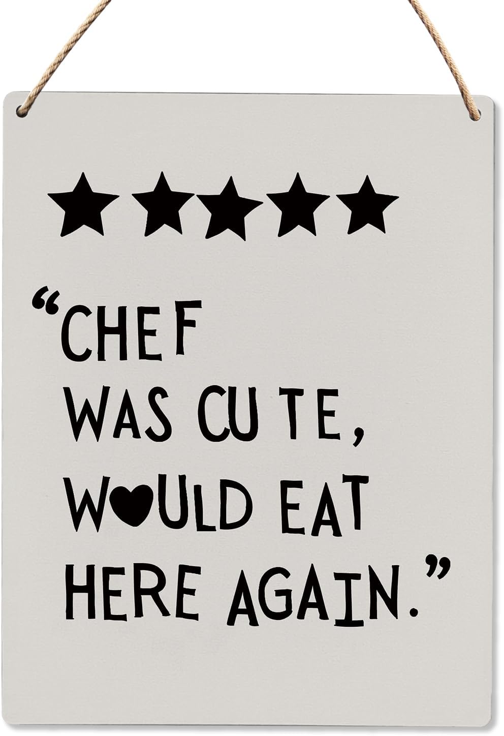 Amazon.com: UYIKG Chef Was Cute Would Eat Here Again Sign, Kitchen Sign ...