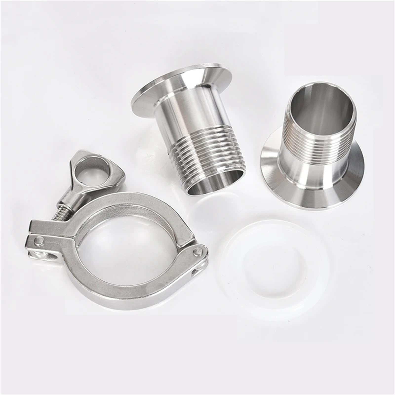 Adaptador de férula de rosca interna y externa de acero inoxidable SS304 con junta Sillicon (rosca interior, collar DN15 de 50,5 mm)