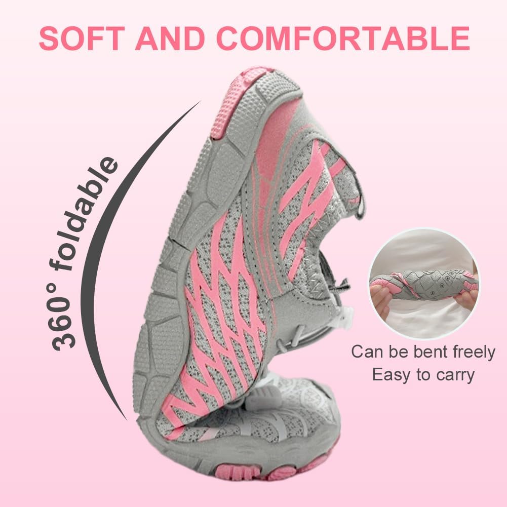 Hiking Footwear Barefoot Shoes Womens,Pro-Healthy&Non-Slip Water Shoe for Women Men, Wide Toe Running Shoes (PinkGreyA,11.5Women/10Men) - Image 7