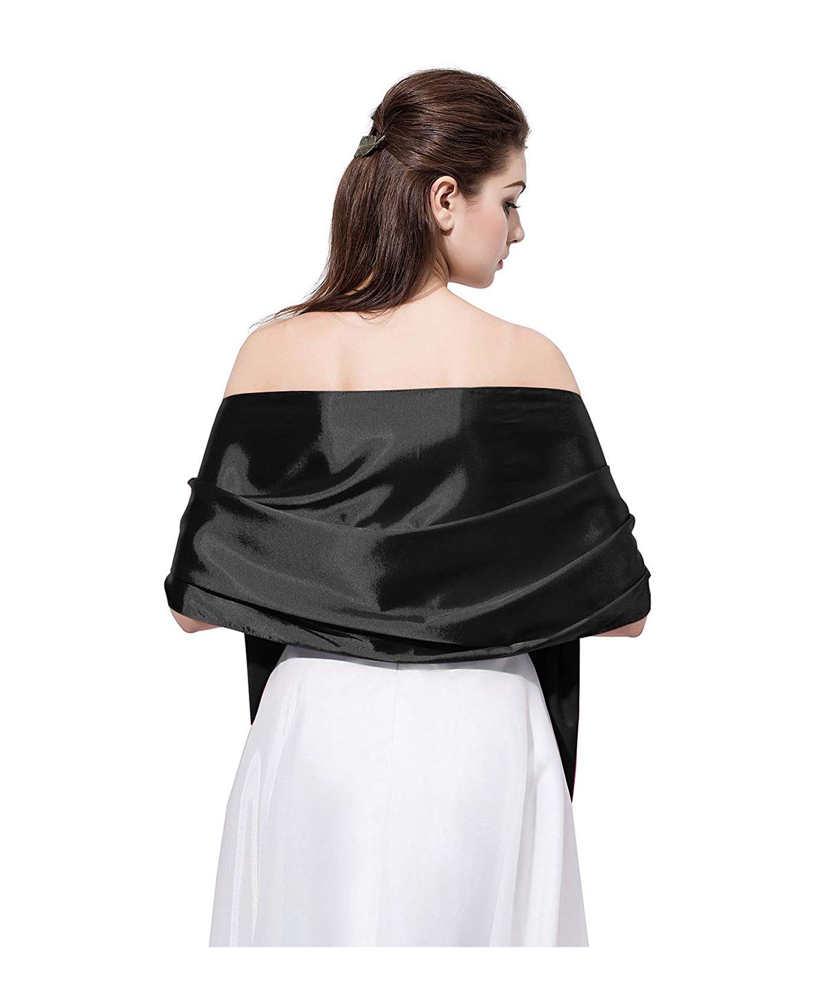 小物 evening scarf in silk satin Satin Shawl Wrap Scarf for Evening Dresses Long Neckerchief