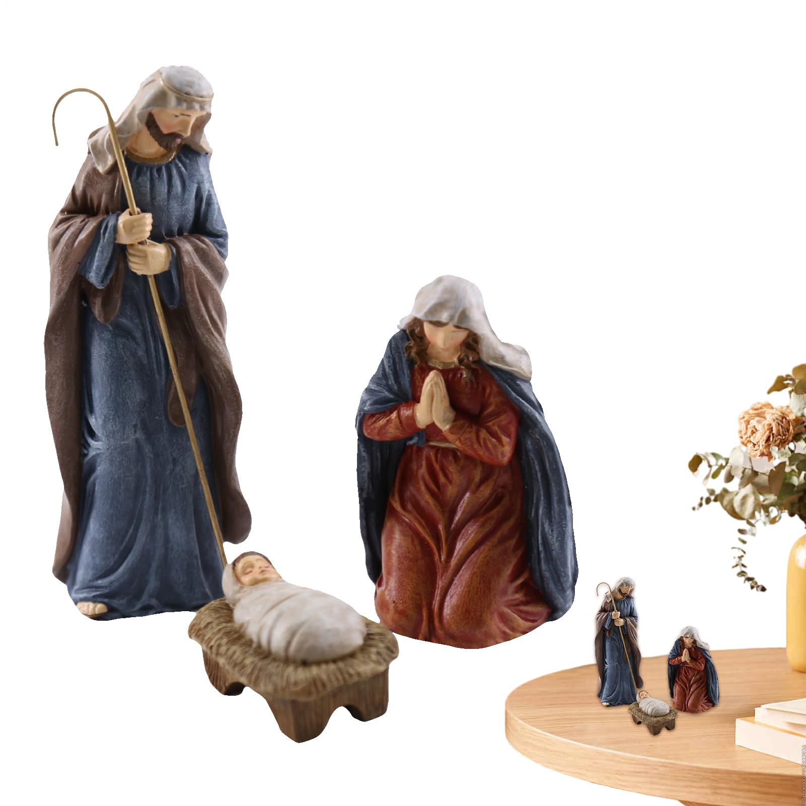 Figurines de la Nativité compactes pour décorer les petits espaces sans encombrer vos meubles