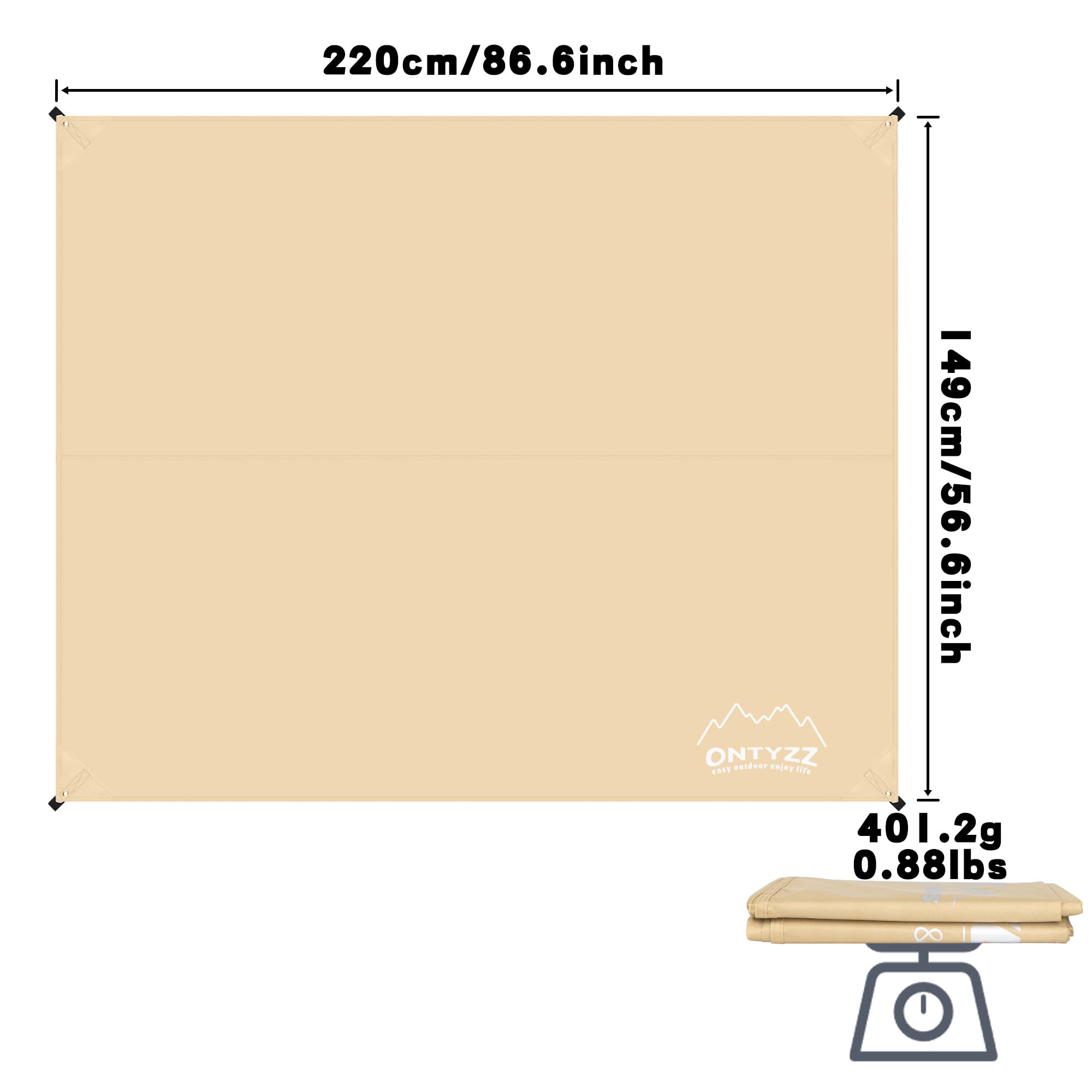 Podkładka pod namiot, wodoszczelna, ultralekka, z oczkami, plandeka do hamaka, na zewnątrz, na podwórko, na piaszczystą plażę, piknik, kemping, 1,49 x 2,2 m