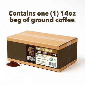 Organic Medium Roast, Functional Mushrooms, Ground Coffee, 14 oz Vacuum Bag