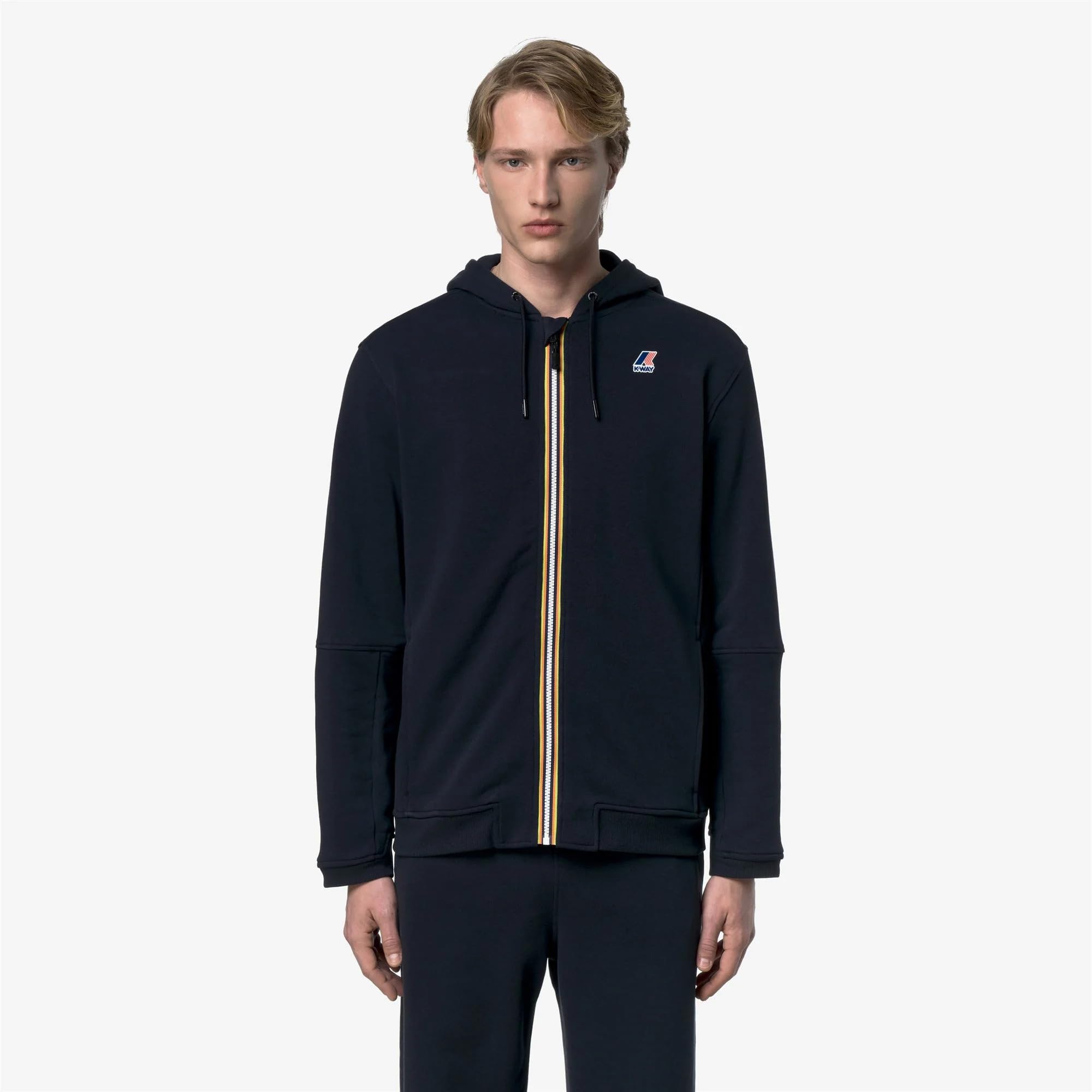 K-Way Felpa con Cappuccio Full Zip, Blu Navy, Prosper Poly Cotton K1126HW K89 TG. XL