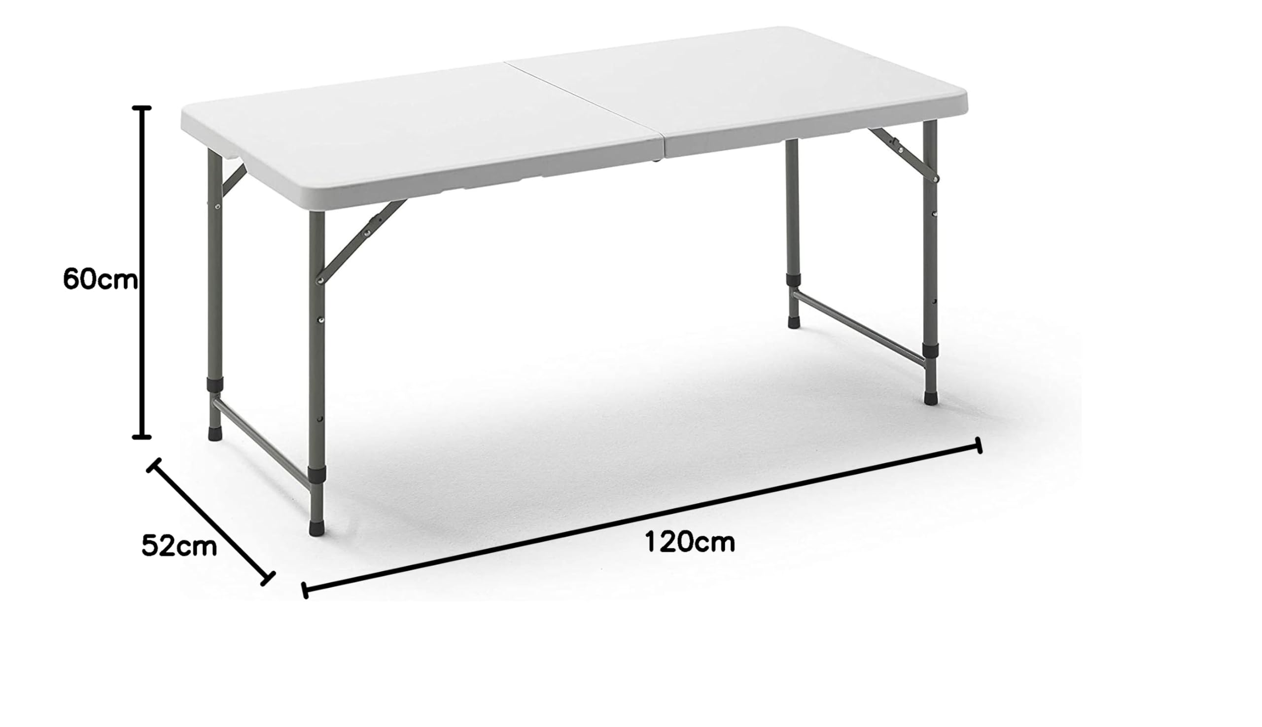 WELL HOME MOBILIARIO & DECORACIÓN Wielofunkcyjny składany stół z regulacją wysokości 120 x 60 x 52.4-74 cm Kompaktowy system składania i uchwyt do przewijania