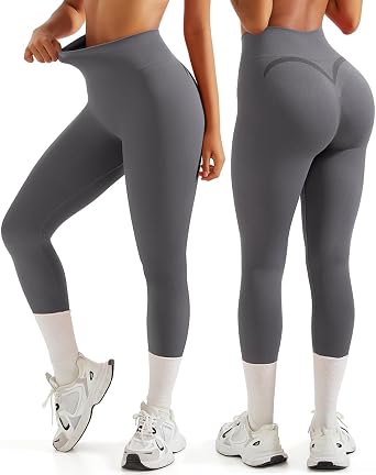 OMKAGI Smile Butt Lifting Workout Leggings for Women High Waisted Seamless Compression Yoga Pants