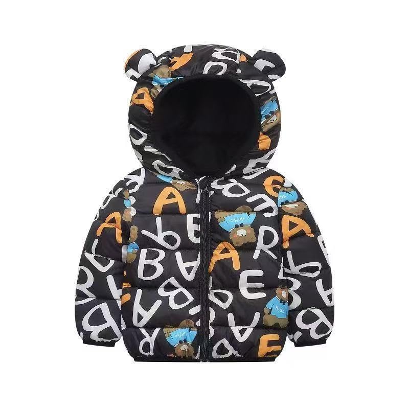 Image of Bold N Elegant Kids Different World Winter Warm Quilted Bomber Standard Length Hood Jacket Coat Puffer Jacket Coat For Infant Toddle Boy's Girls Kids