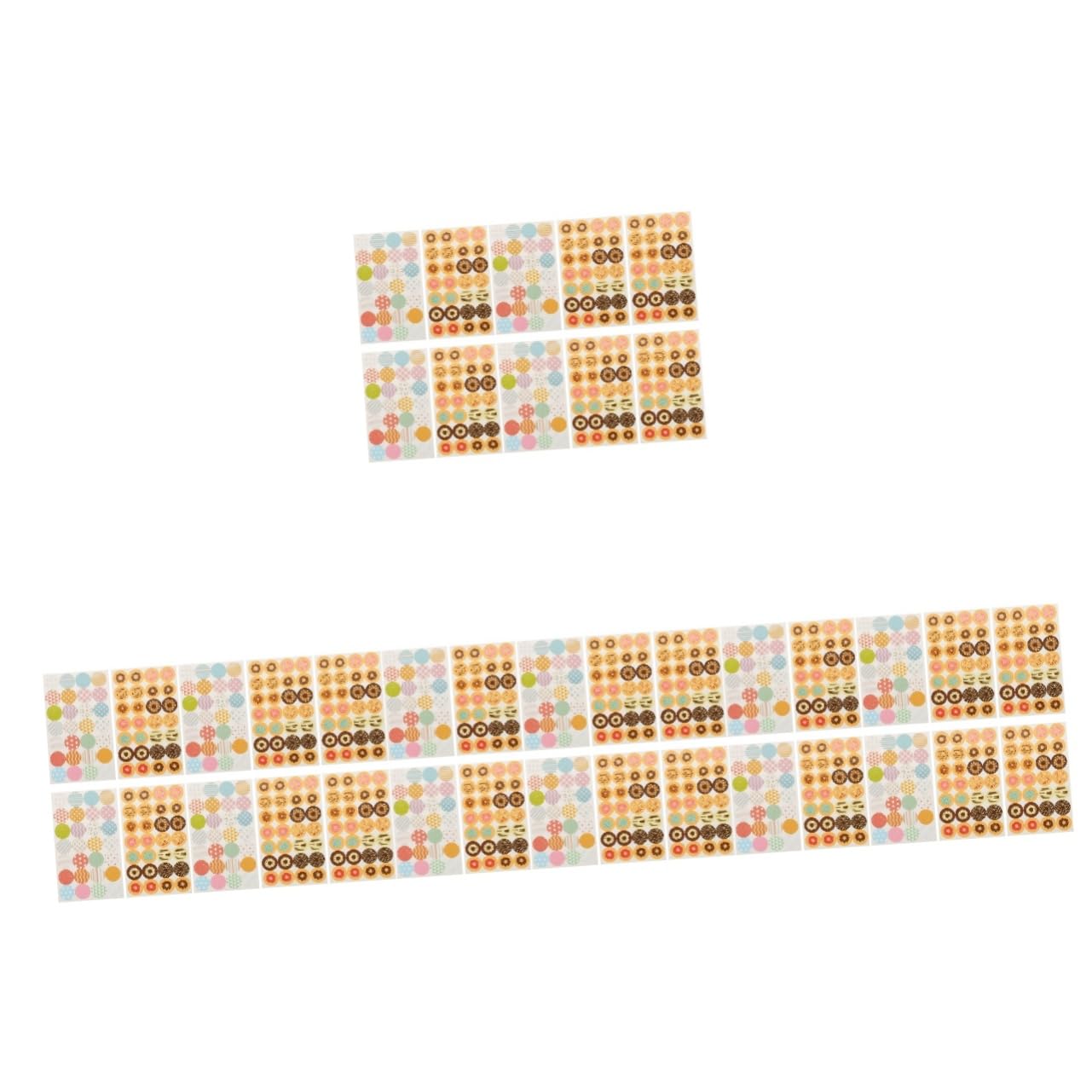 SEWACC 4480piezas Etiquetas De Refuerzo Para Papel De Carpeta Pegatinas Autoadhesivas Para Reparar Páginas Para Escuela y Manualidades Diseño Geométrico y Donut Páginas Total