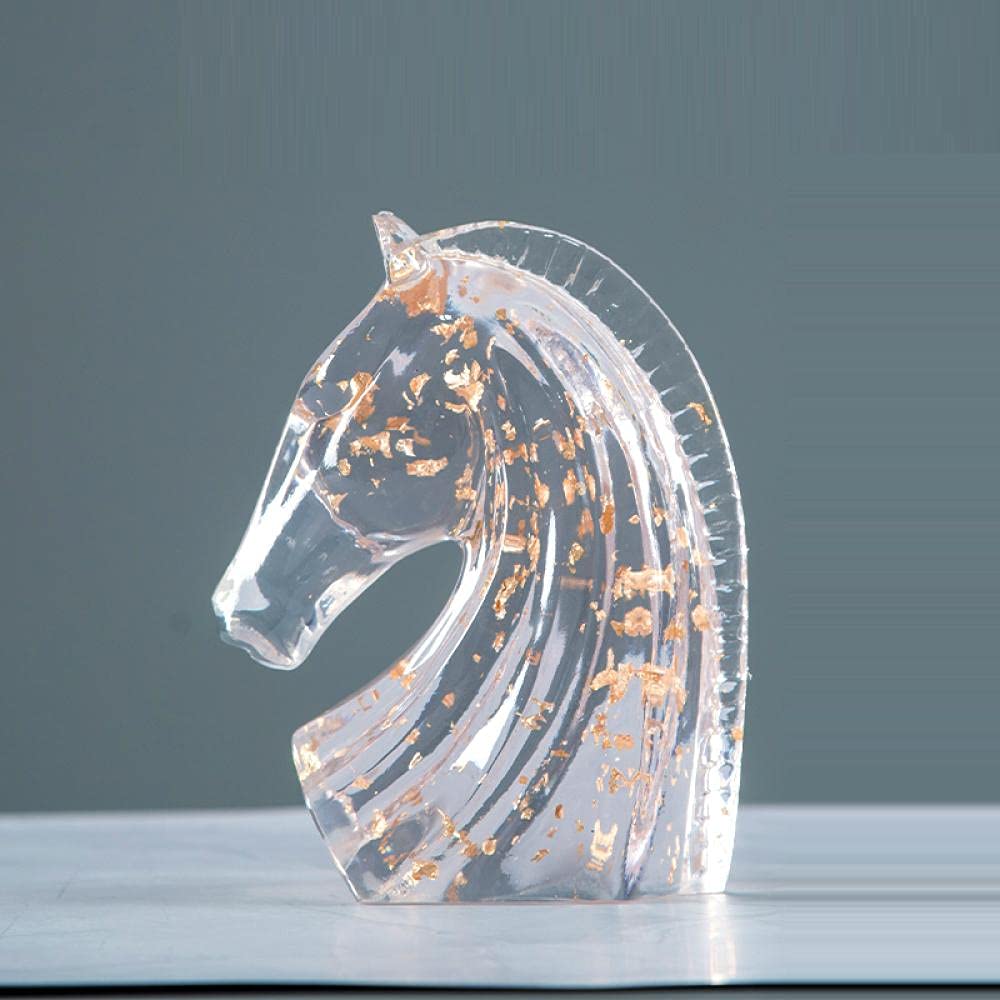 Amazon.co.jp: 像の置物 樹脂透明馬馬頭動物工芸品家の装飾 : ホーム