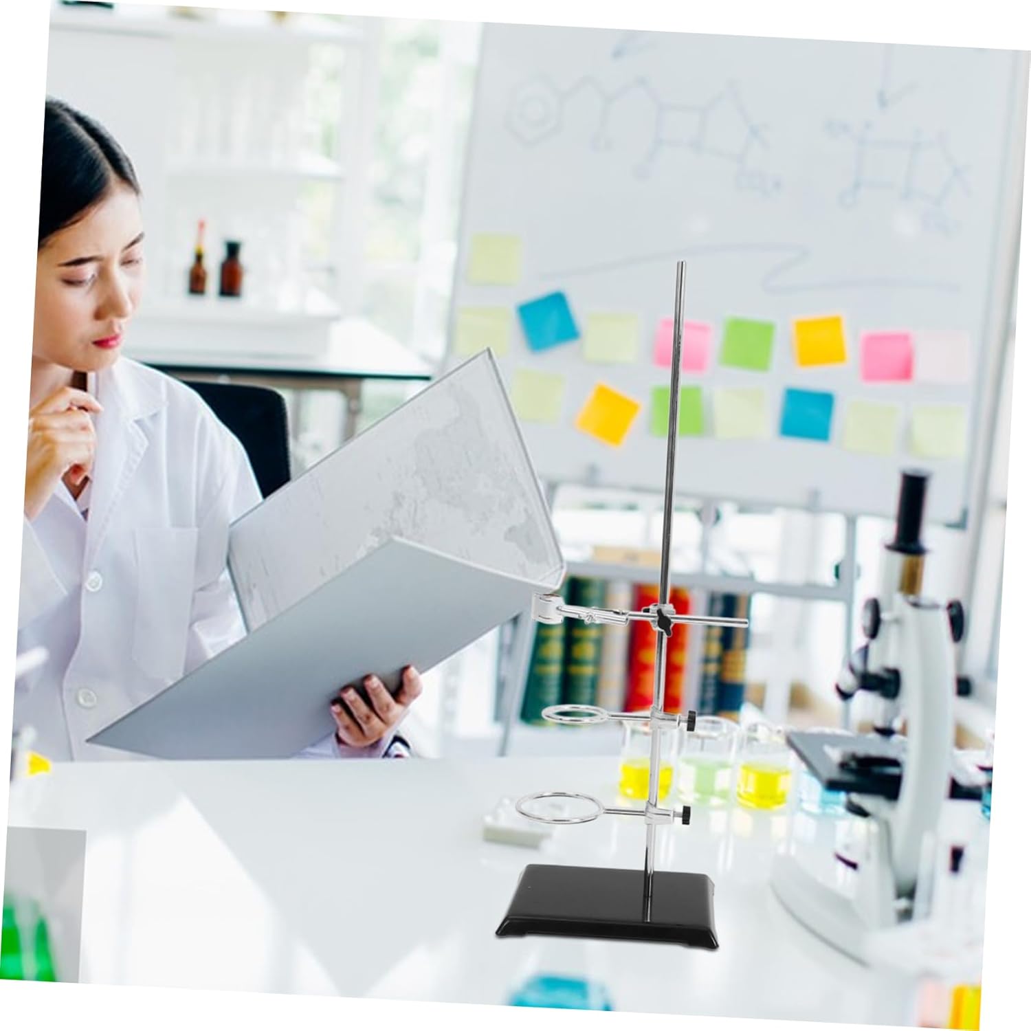 Laboratory Stand Clamp Base Support Equipment for Chemistry Experiments Funnel Holder Support Portable Stable Lab Metalware