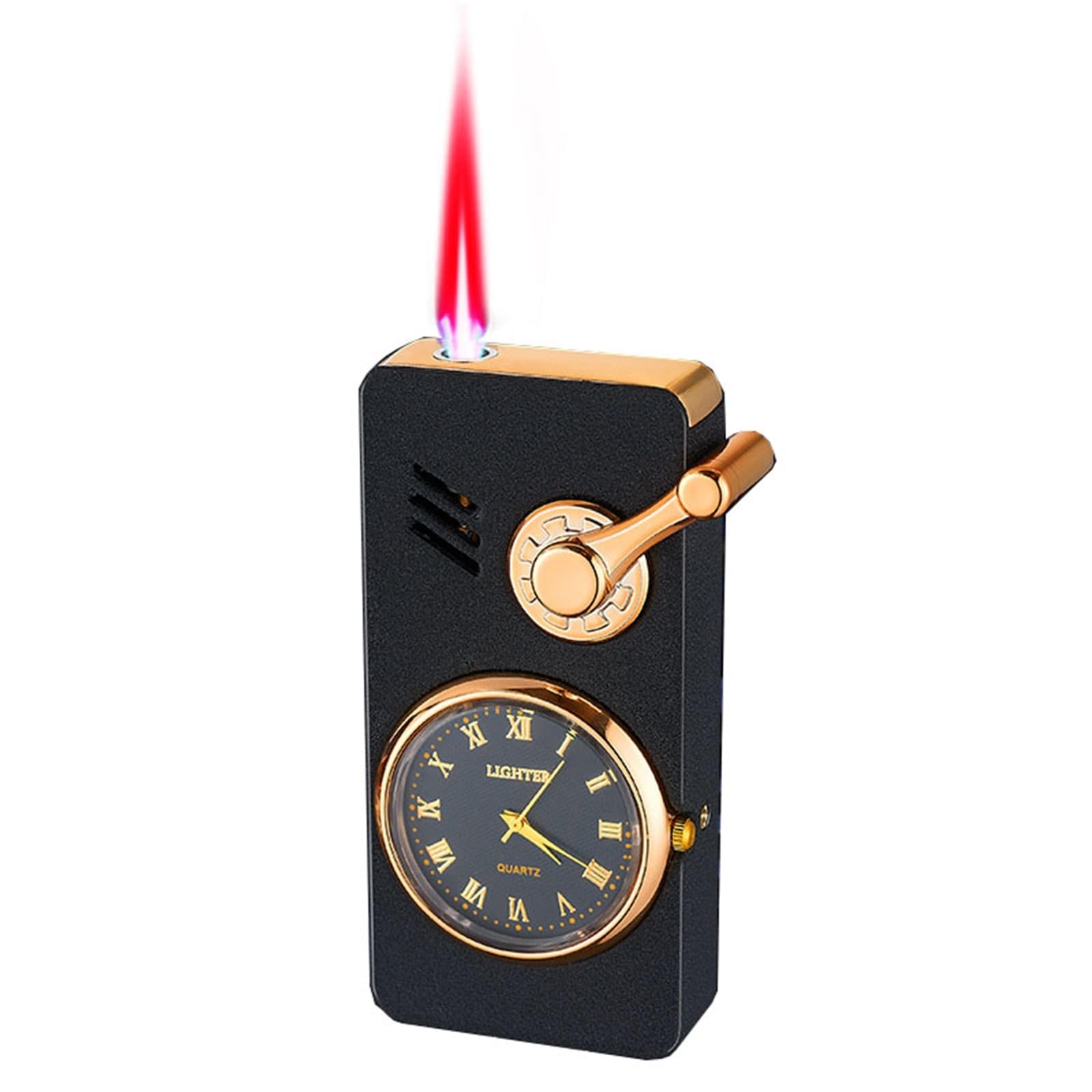 Encendedor de butano con llama ajustable y diseño resistente al viento