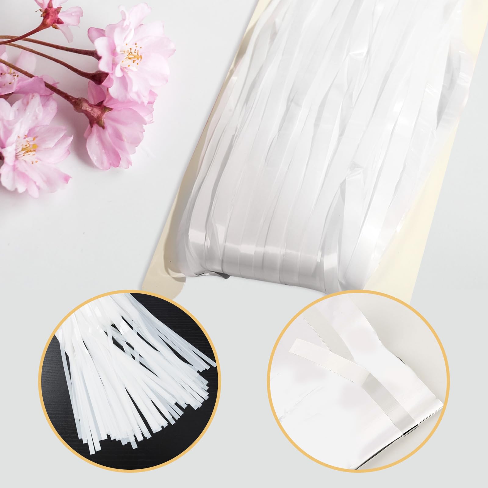 Lot de 10 Rideaux à Franges en Feuille d'aluminium métallique pour fête d'anniversaire, fiançailles, Enterrement de Vie de Jeune Fille - Blanc métallisé - 1 x 3 m