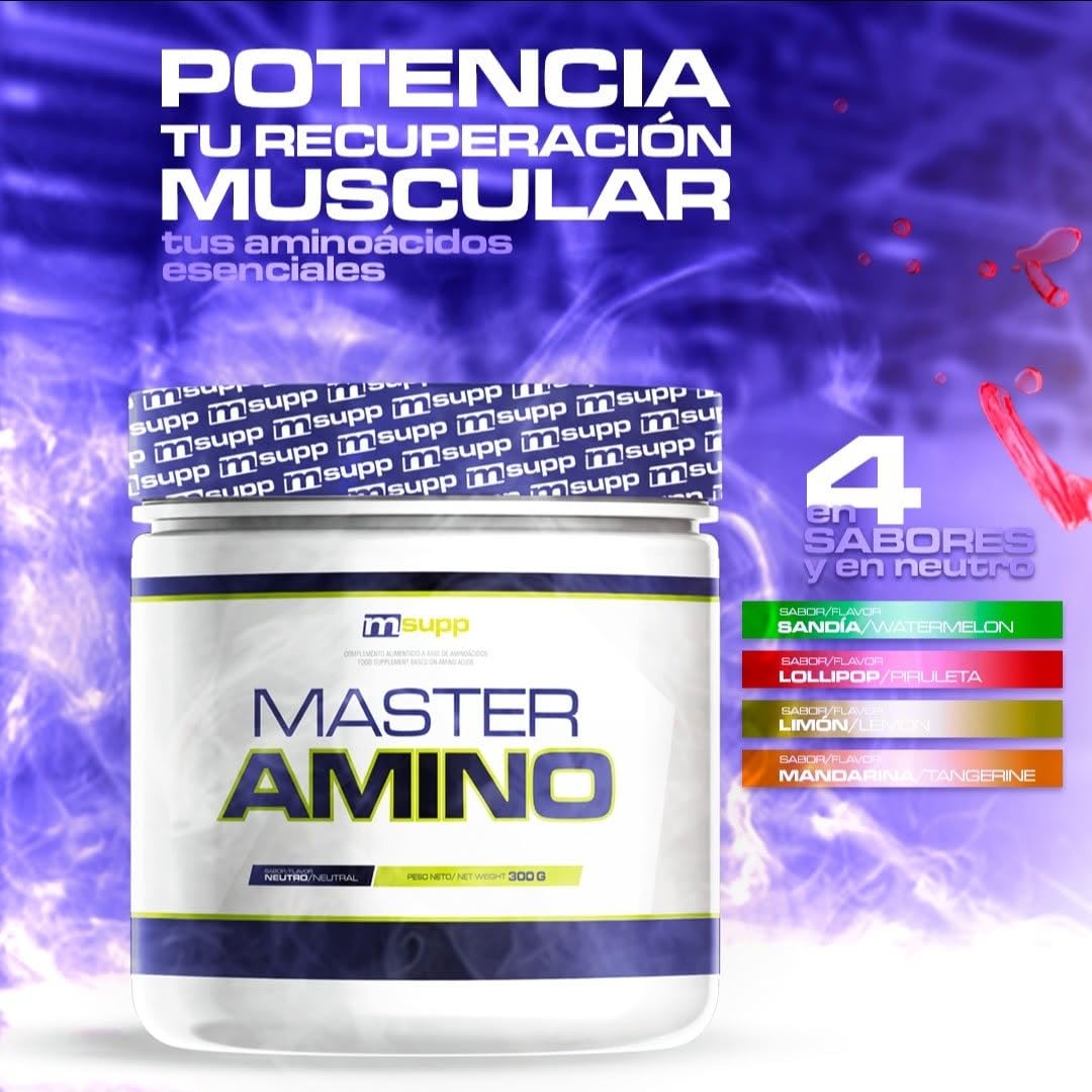 MASmusculo - 9 Aminoácidos Esenciales - Complejo EAA en Polvo 800g - Recuperador Muscular - Mayor Rendimiento Físico - Energía - Master Amino Complex - Sabor Neutro