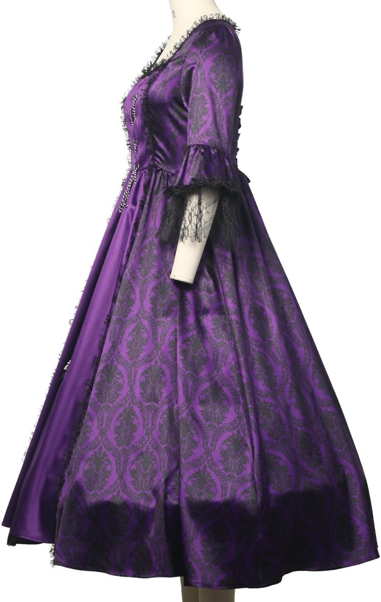 CAMDOM Victorian Dresses for Women Vintage Court Masquerade Dress Medieval Gothic Swinging Evening Gown with Petticoat - Image 6