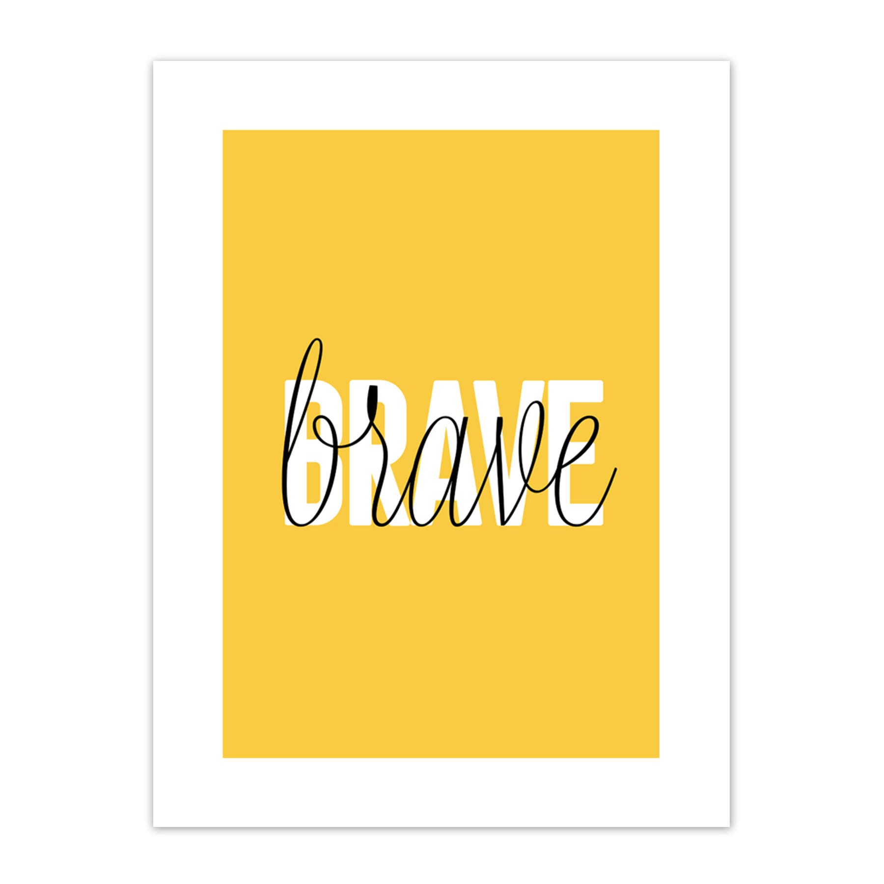 Wee Blue Coo Solid Simple Words Brave Art Print Canvas Premium Wall Decor Poster