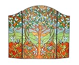 Chloe 44x35 Eden, Tiffany-Style 3pcs Folding Fireplace Screen