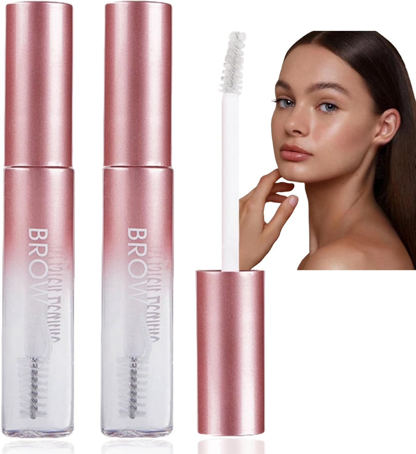 2PCS Natural Eyebrow Gel,Brow Gel Clear,Long Lasting Eye Brow Gel Clear