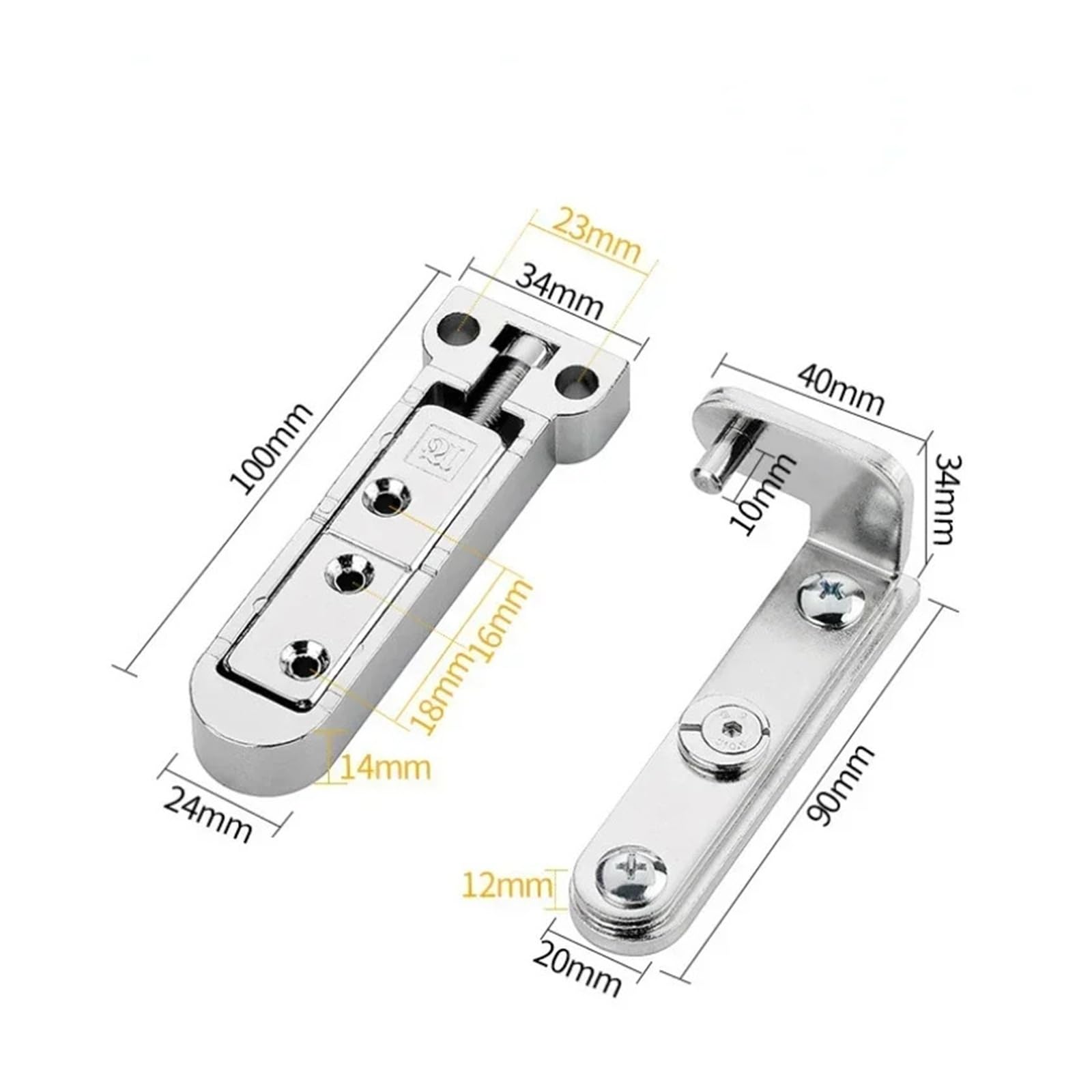 Zestaw do drzwi przesuwnych, 2 szt. 3D regulowane obrotowe zawiasy ze stopu cynku ukryty świat niewidoczne do drzwi(Silver)