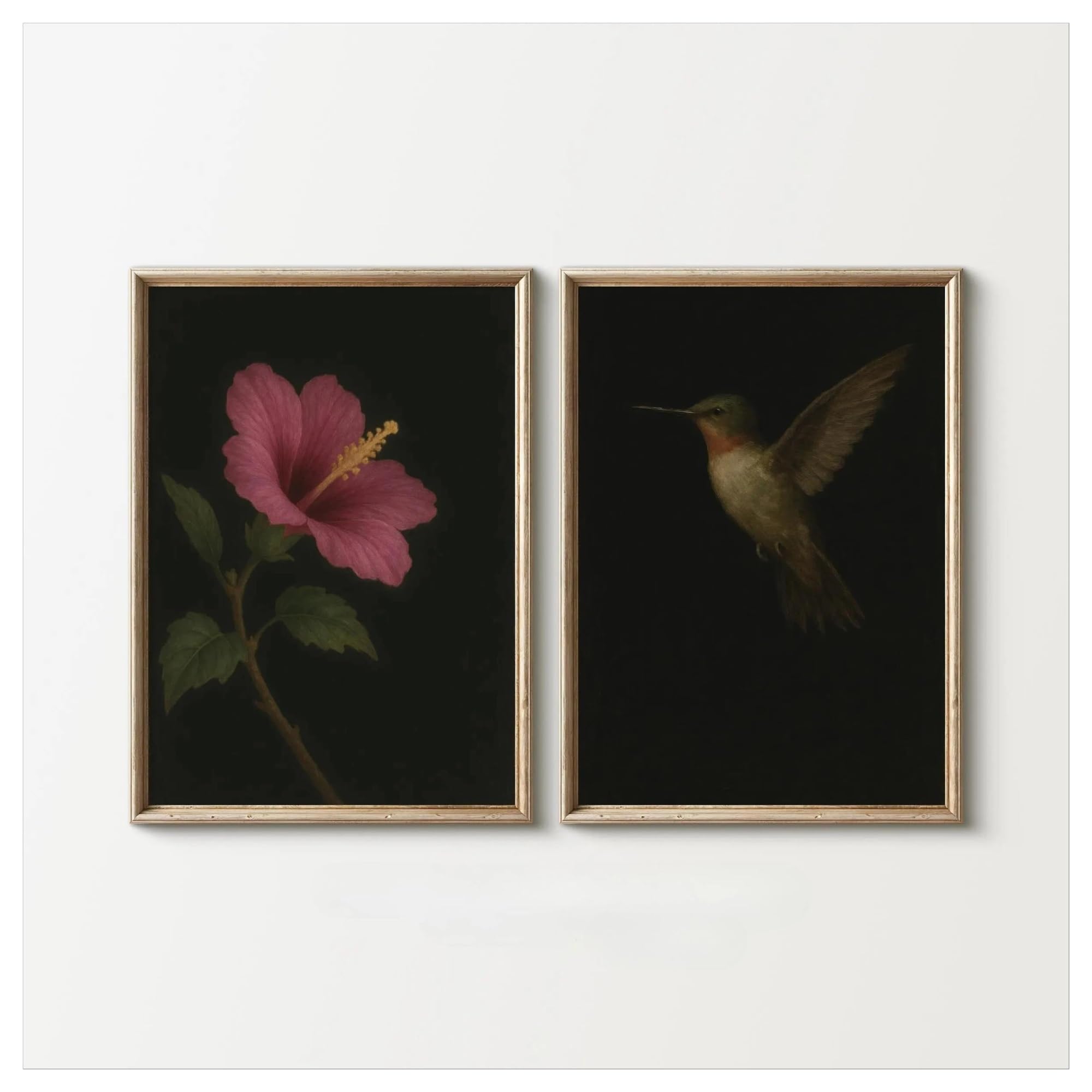 Toile colibris art moderne lot de 2 impressions sur toile de qualité supérieure