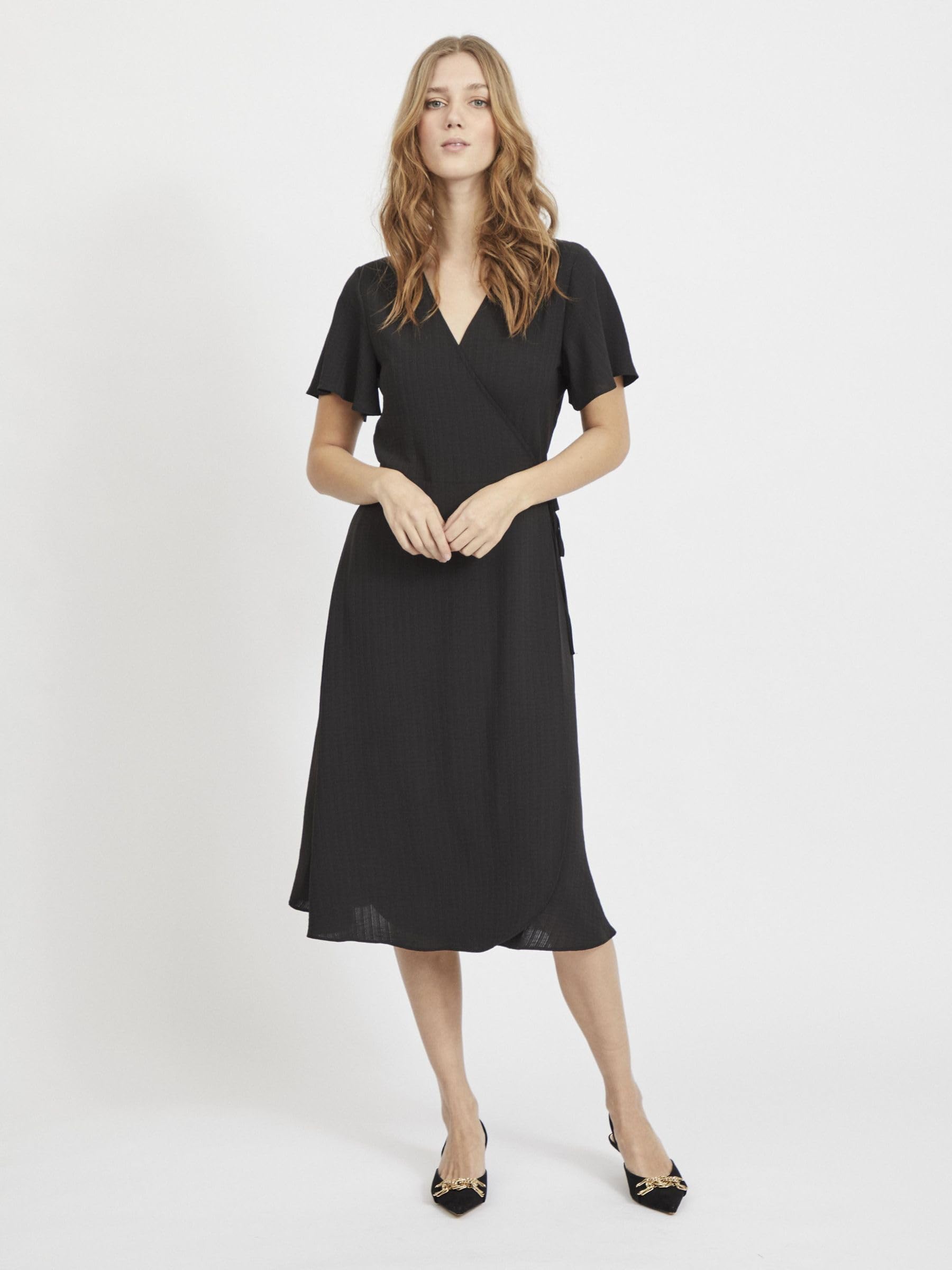 Vila Women's Vilovie S/S Wrap Midi Dress/Su-Noos