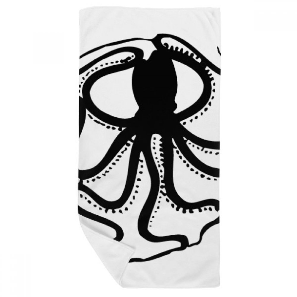 Serviette de bain motif octopus multicolore 35x70cm en tissu doux pour la douche au quotidien