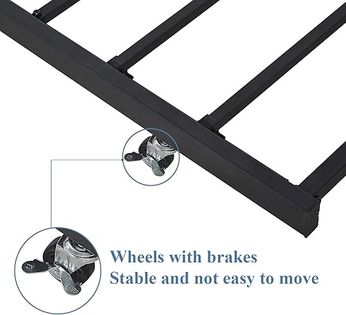 Miniatura 14 de VECELO - Marco de sofá cama de metal prémium, soporte de listones de acero, cabecera de patas fuertes, base de colchón, muebles multifuncionales