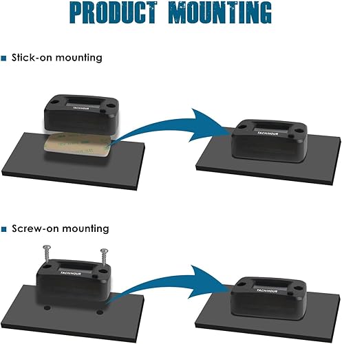 Miniatura 6 de Runleader Medidor digital autoalimentado de tacón/hora, tiempo de intervalo de mantenimiento, alerta RPM para montar en césped, tractor, generador,