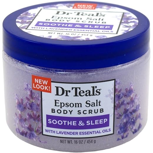 Dr Teal's Exfoliate & Renew with Lavender Epsom Salt Body Scrub, 454g | With Pure Epsom Salt Dr Teal's Exfoliate & Renew with Lavender Epsom Salt Body Scrub, 454g | With Pure Epsom Salt