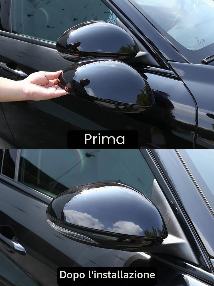 Copertura per specchietto retrovisore adatto per Alfa Romeo Giulia 2017 – 2022, tappi per specchietti retrovisori laterali, per Alfa Romeo Giulia, accessori per auto esterni (pianoforte nero)