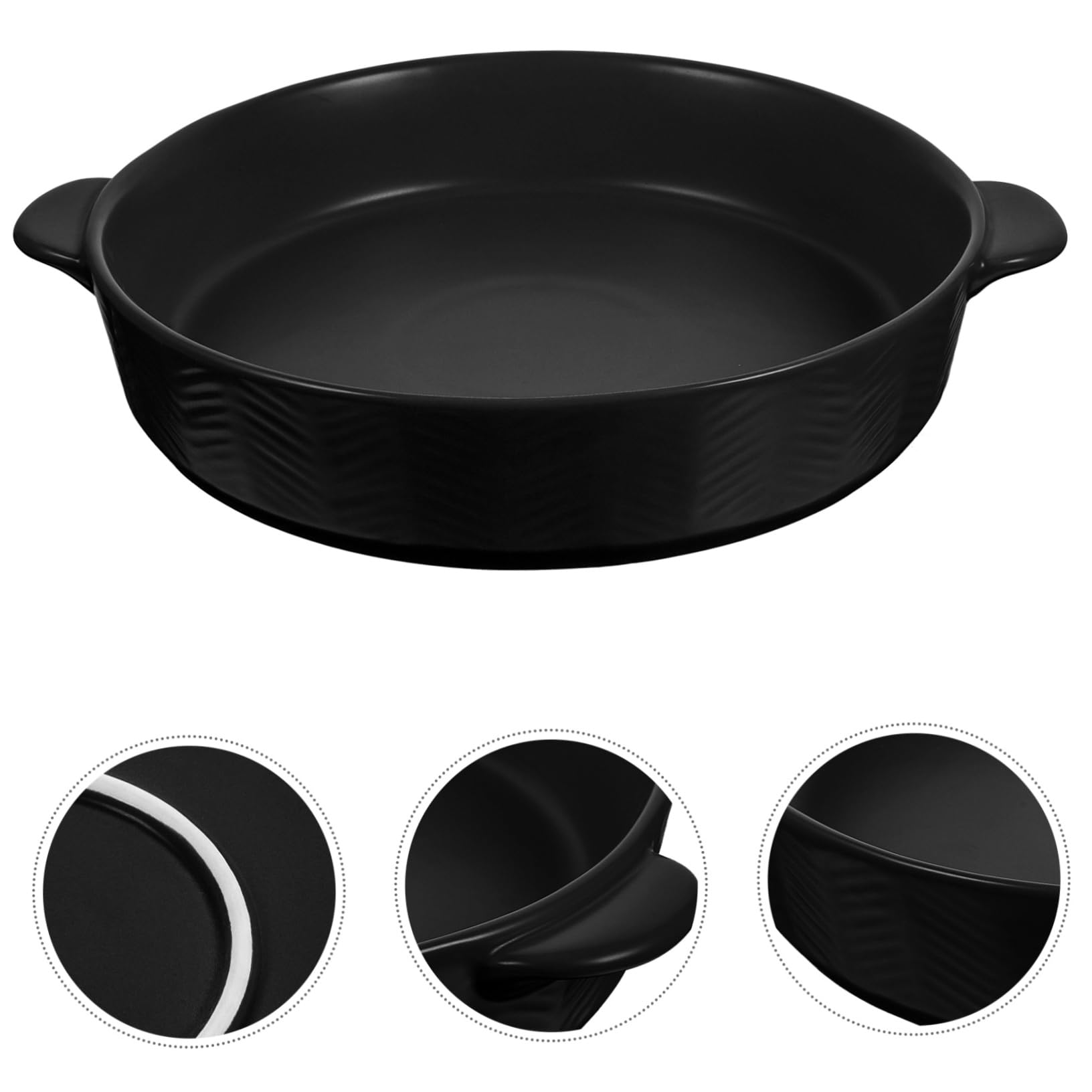 POPETPOP Naczynie Do Pieczenia Ceramiczne z Uchwytami Do Lasagne i Odporne Wysoką Temperaturę Do Piekarnika i Mikrofalówki Czarne Sztuka