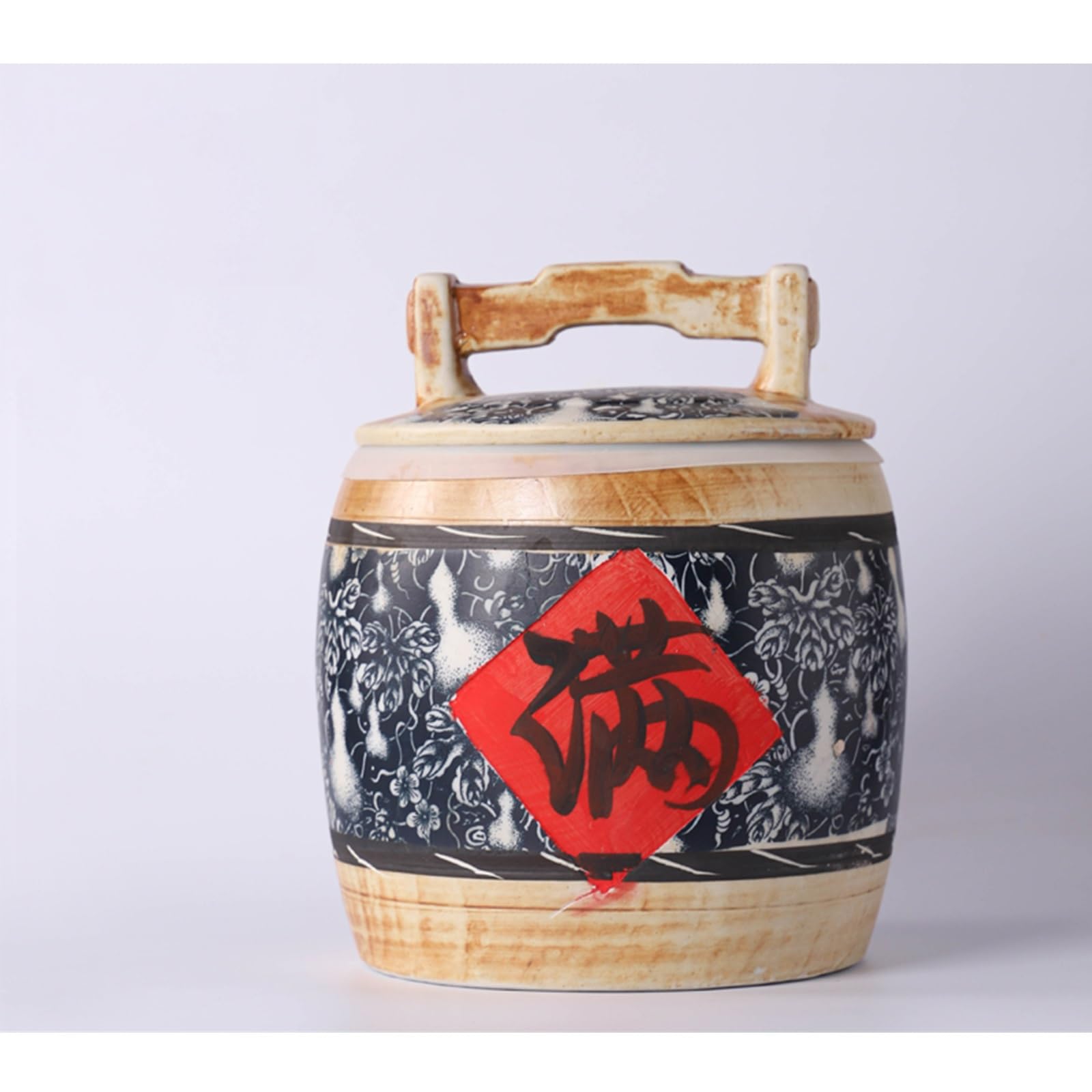 Scatola Per La Conservazione Del Riso Per Casa, Contenitore Di Conservazione Del Riso In Ceramica In Stile Cinese, Distributore Classico Di Cibo, Secchio Di Riso In Ceramica, Conservazione Ermetica, V