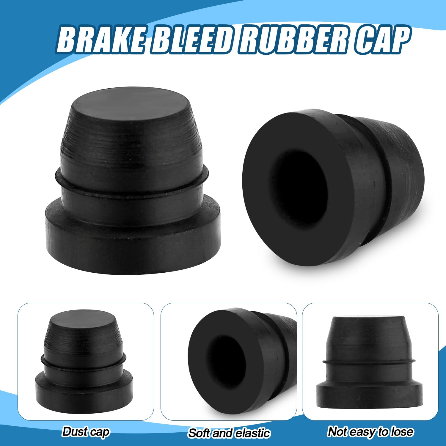 20pz Tappo Spurgo Freni, Nipplo Spurgo Freni Impermeabile Caplier Grease Zerk Caps Grease Fitting Caps Rubber Auto Grease Fitting Dust Zerk Covers per Sistemi Frenanti per Motociclette Auto