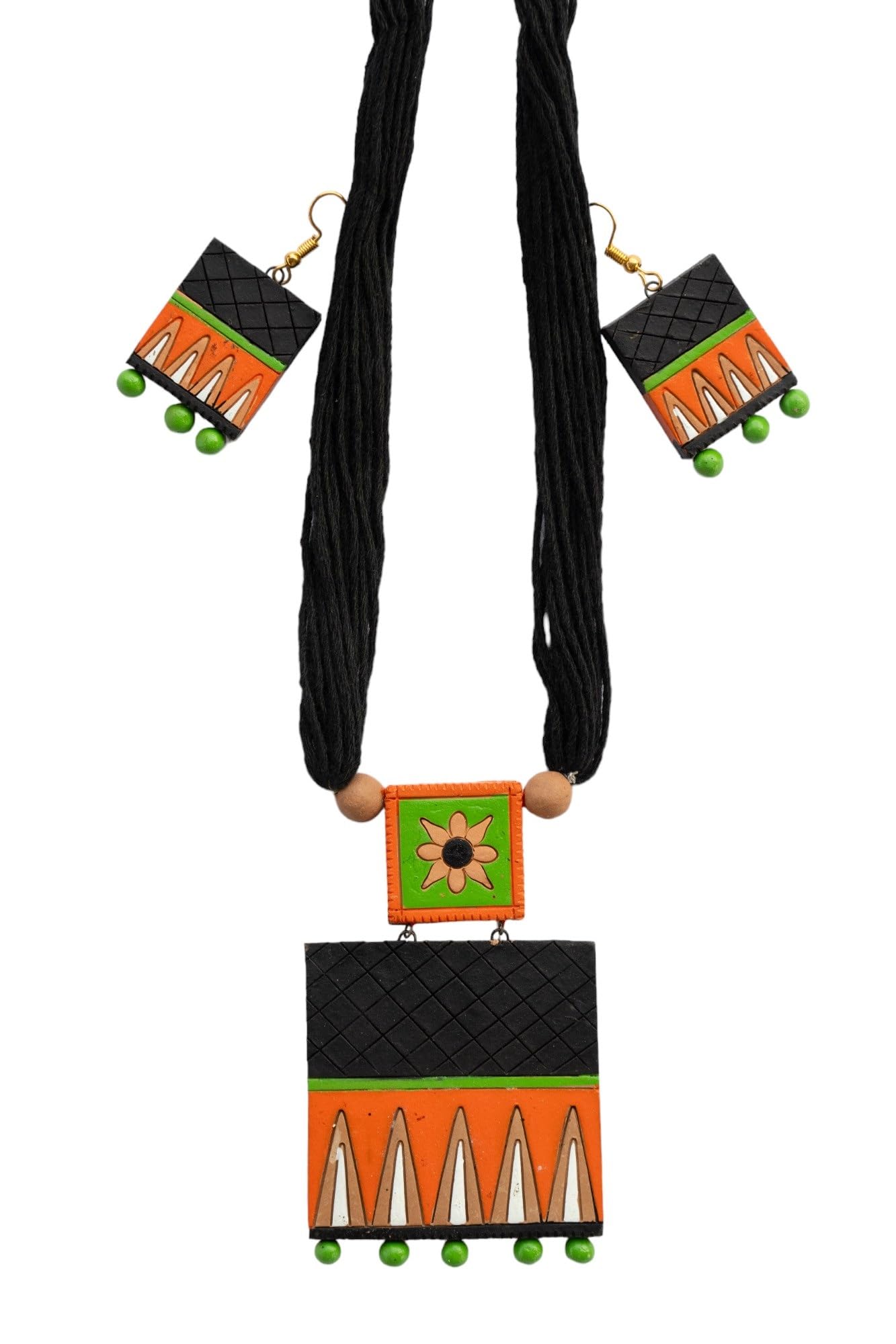 SHILPOGRAM® Handmade Terracotta Jewelry Set TRN133 (BLACK) (B0CVXYSL6Y) Amazon Price History, Amazon Price Tracker