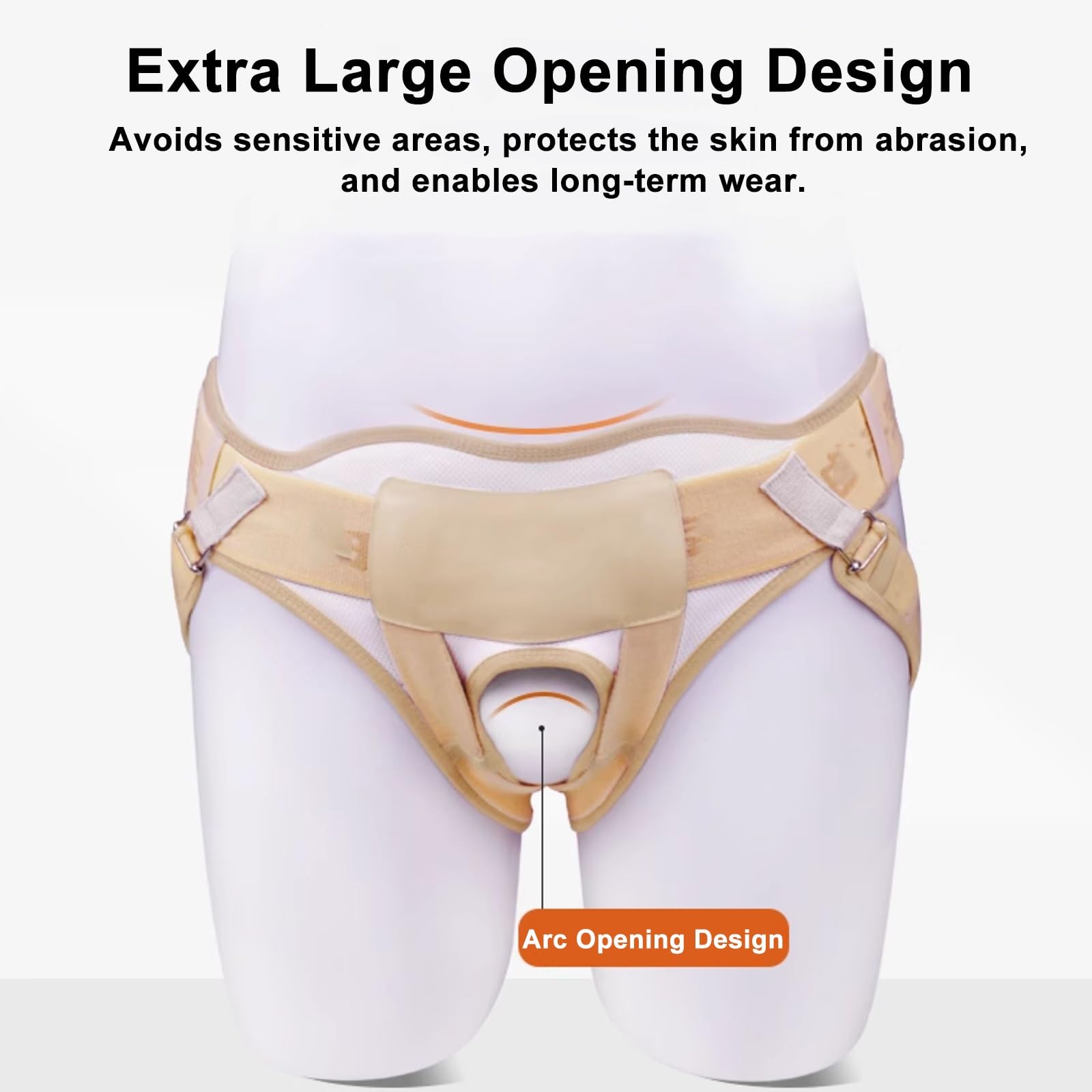 Cintura Ernia Inguinale Uomo, Fascia Lombare Regolabile con 4 Cuscinetti di Compressione Rimovibili, Completamente Regolabile per Alleviare Il Fastidio(XL)