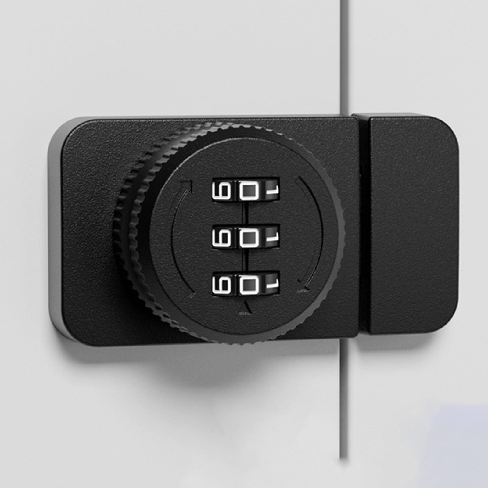 No Drilling Installation Keyless Password Lock, 3 Digit Lock Mechanical Code Lock Digital Push Button Door Lock for Glass Cabinet, Locker, Sliding Door (Black)