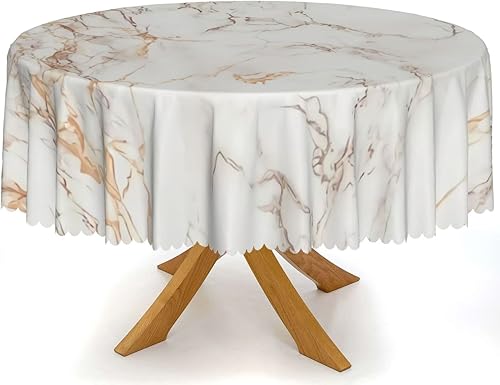 Vista 72 de Mantel redondo con patrón de fondo de mármol, a prueba de derrames, antiencogimiento, suave y resistente a las arrugas, mantel de tela decorativa